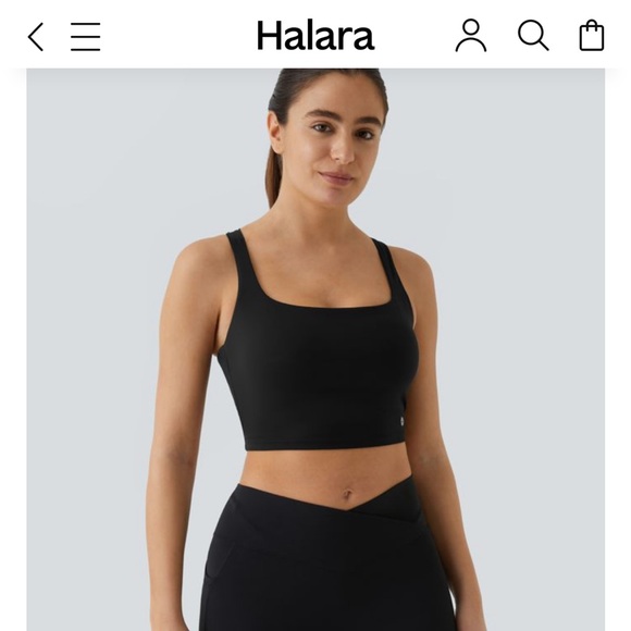 Halara Black Strappy Crop Top - Picture 5 of 5